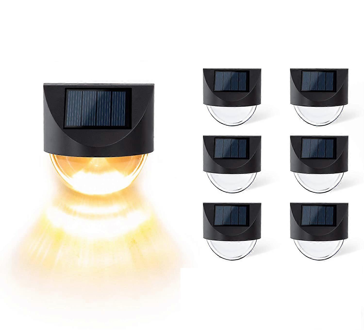 6 Pack Waterproof Solar LED Outdoor Wall Lights for Deck Steps