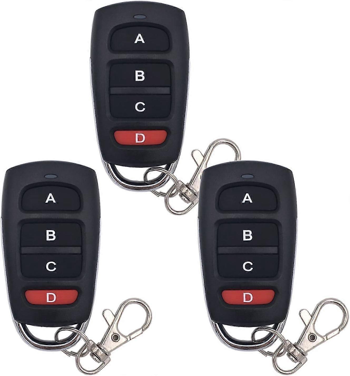 3pcs Garage Door Remote Control Cloning Remote Control 433mhz Universal Wireless Remote Control Key Fob Duplicator
