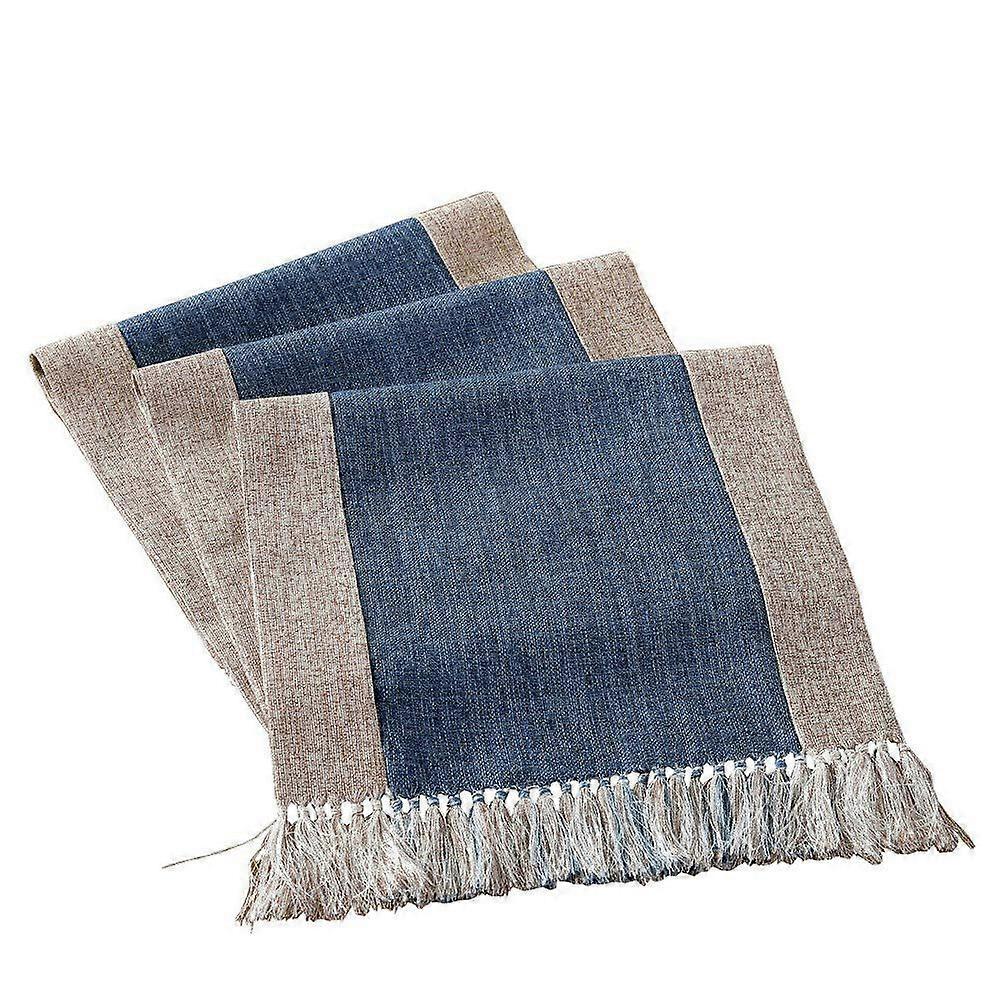 Rustic Table Runner for Living Room Washable Table Runner Long 15 x 94 Inch, Blue