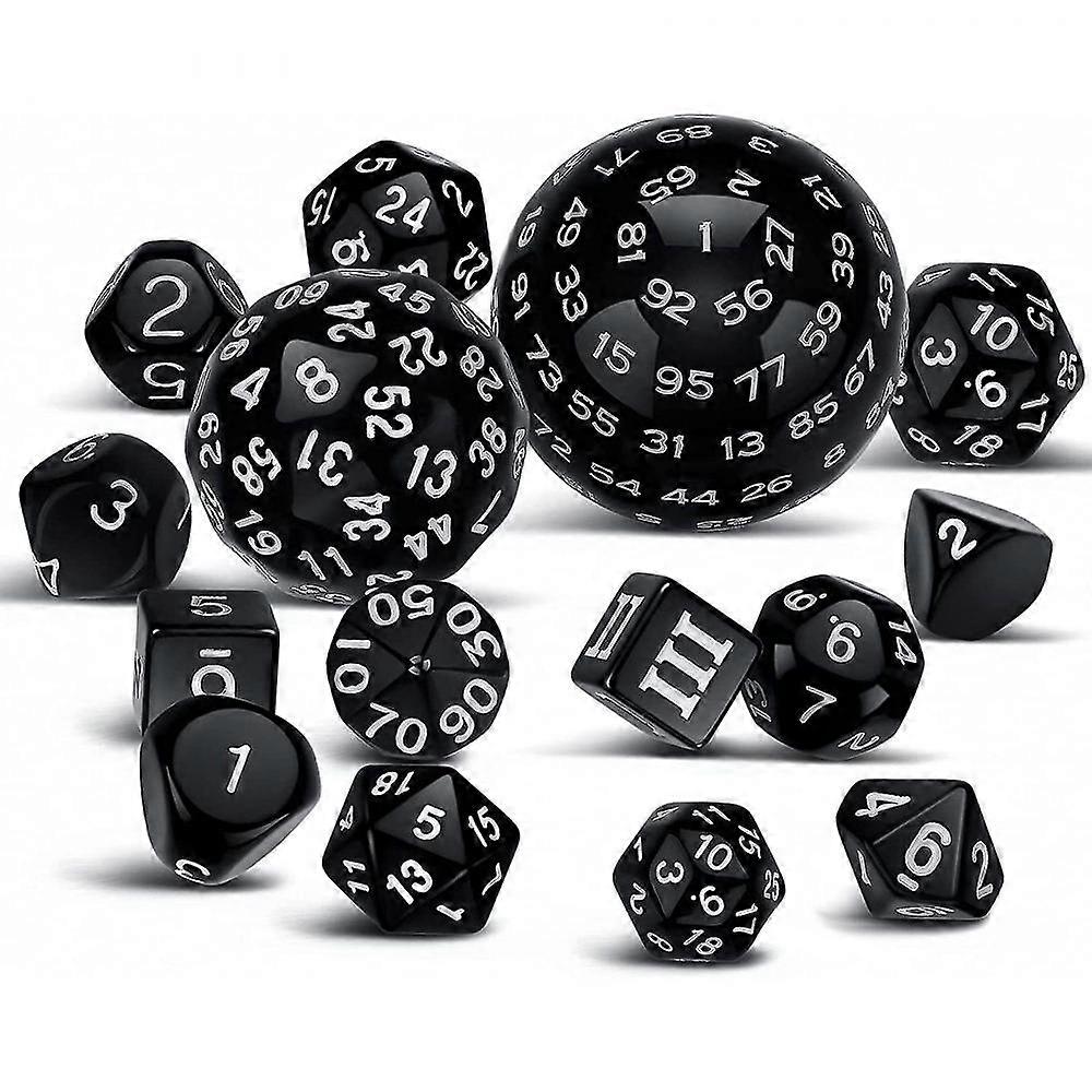 15-delige complete veelvlakkige dnd-dobbelsteenset D3-D100 sferische rpg-dobbelsteenset, 100 zijden dobbelstenen OKC