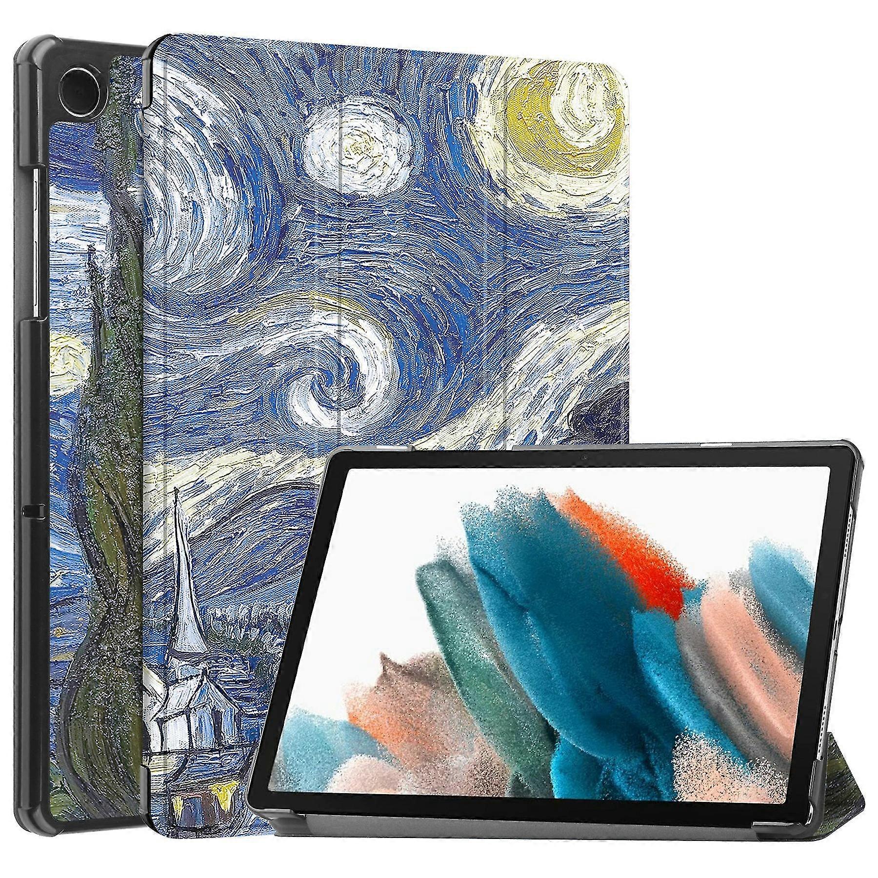 For Samsung Galaxy Tab A9+ Trifold Stand Tablet Case Pu Leather Pattern Printing Smart Protective Cover