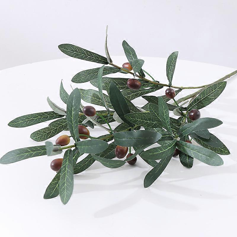 Artificial Olive Branch Plants 1Branch Faux Olive Branches Stems Fake Olive Tree Branches Plastic Branches Green Plants Bushes