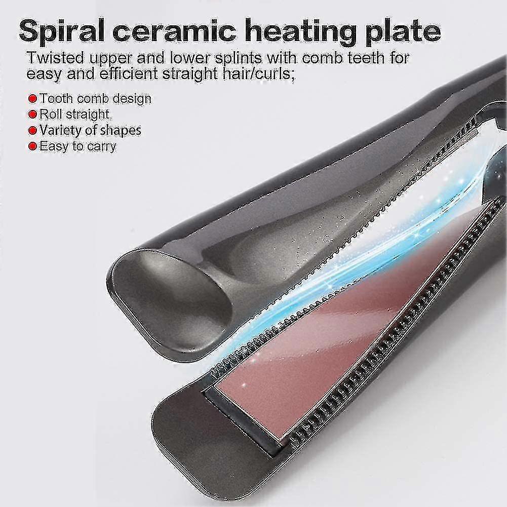 2 In 1 Curling And Straightener - With Lcd Display Adjustable Temperature 160c - 230c (grey)