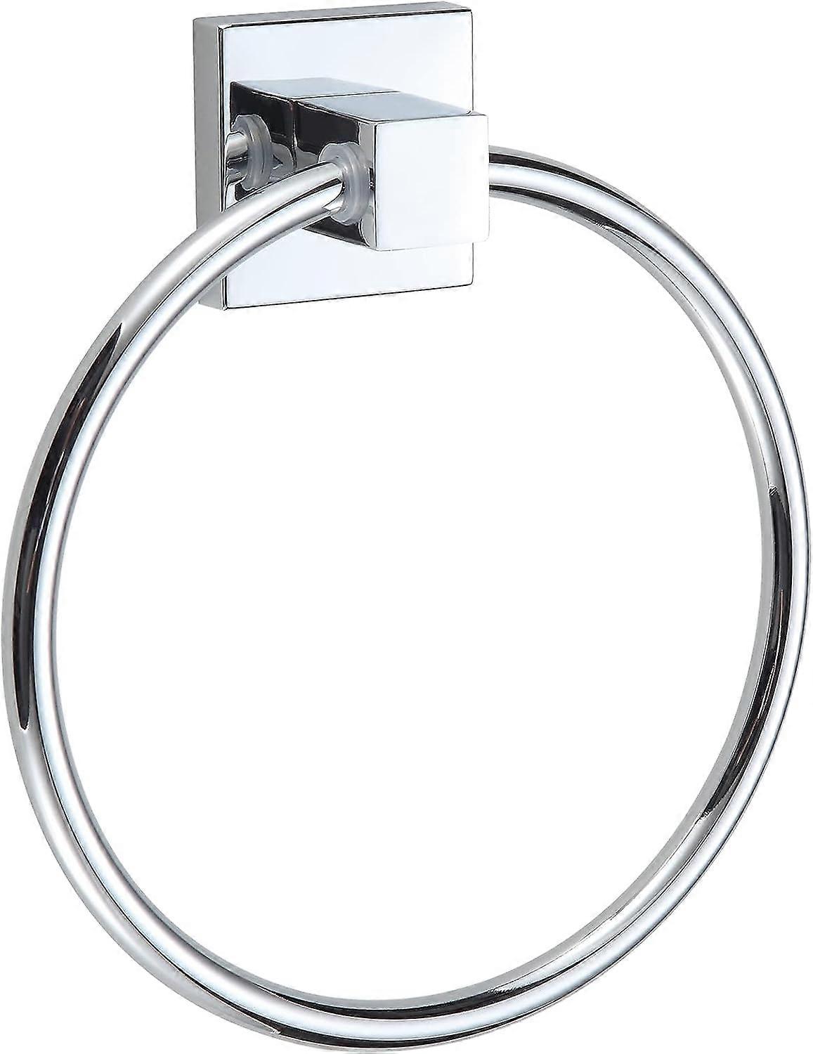 1 Piece Chrome Minimalist Wall Mounted Towel Ring for Bathroom
