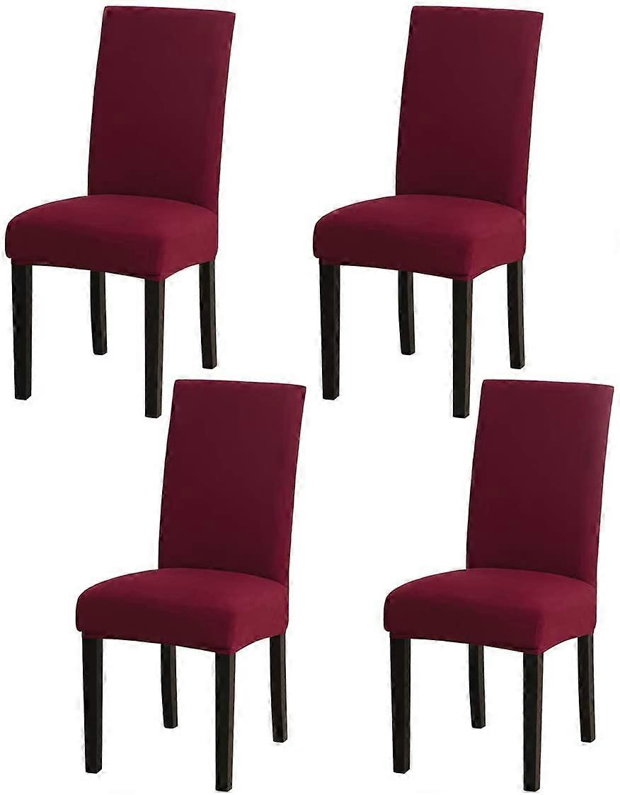 סט כיסוי כיסא אוכל נמתח סרוג Jacquard של 6 כיסויי כיסא נשלפים דקורטיביים (אפור סרוג)