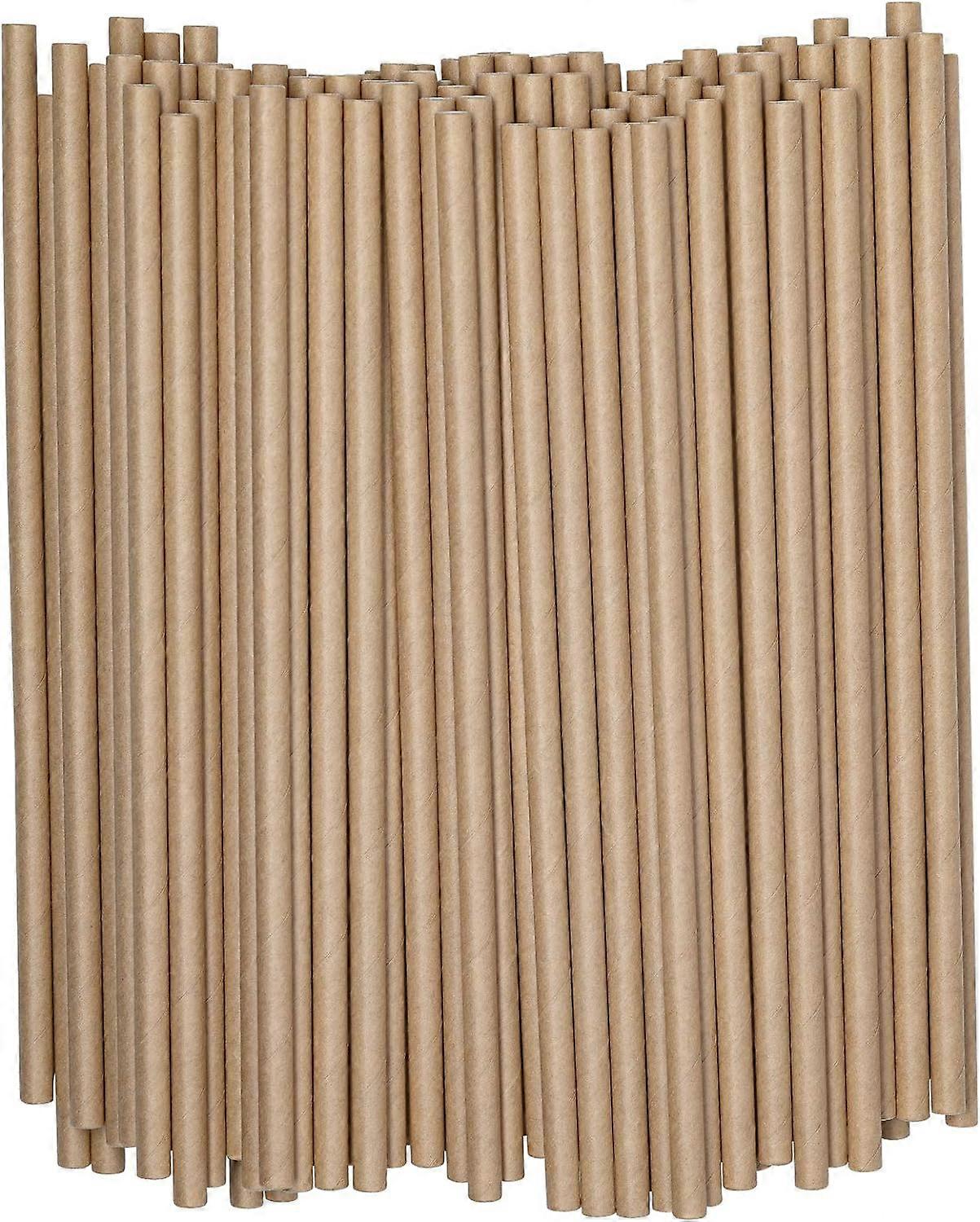 Kraft Paper Drinking Straws [200 Pack] 100% Biodegradable & Ink-free