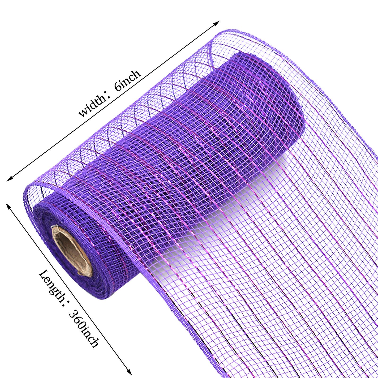 4 Rolls Poly Mesh Ribbon Decor Metallic For For Halloween