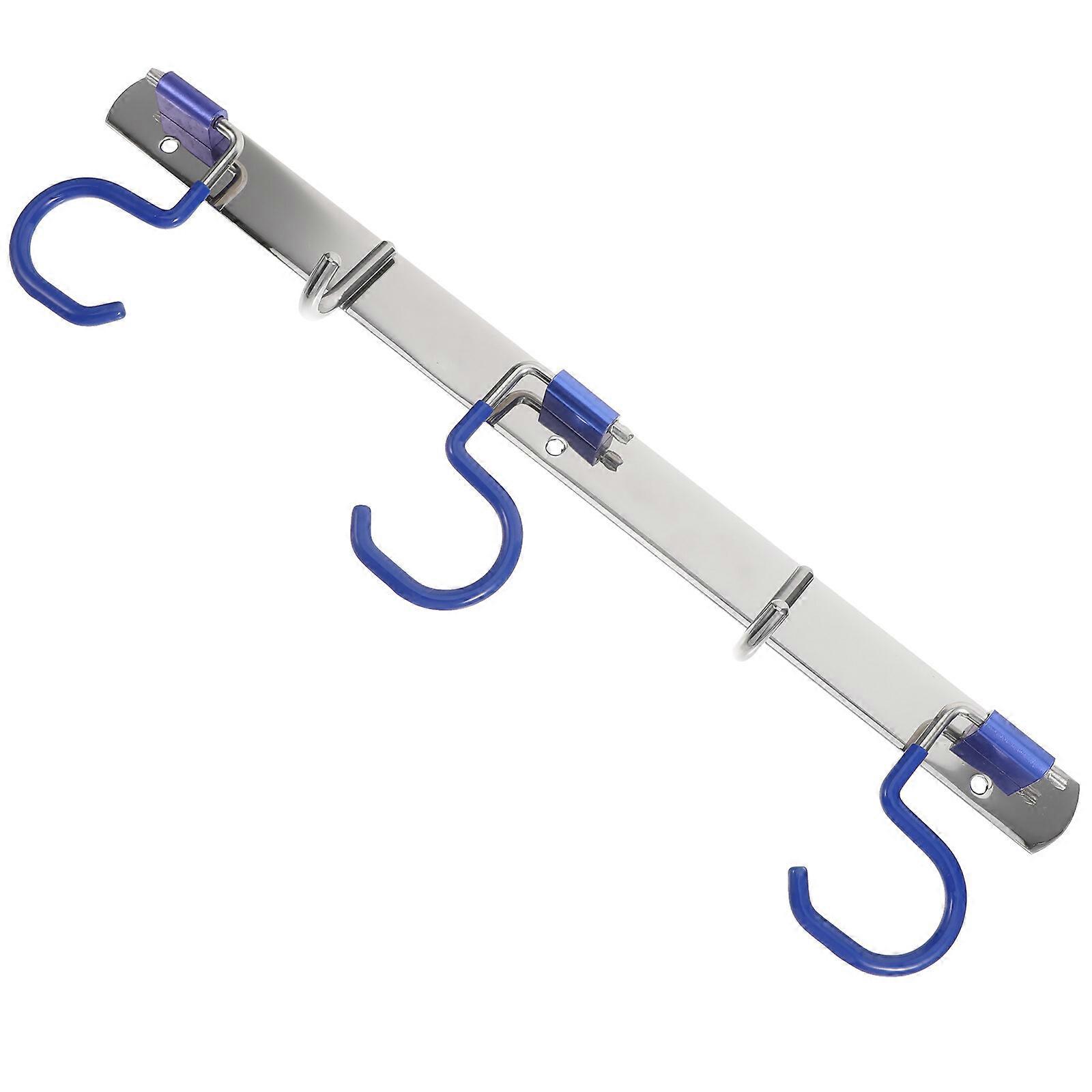 Multi-functional Wall Rack With Multiple Hooks Wall Mounted Stainless Steel Hook Towels Broom Mop Hook