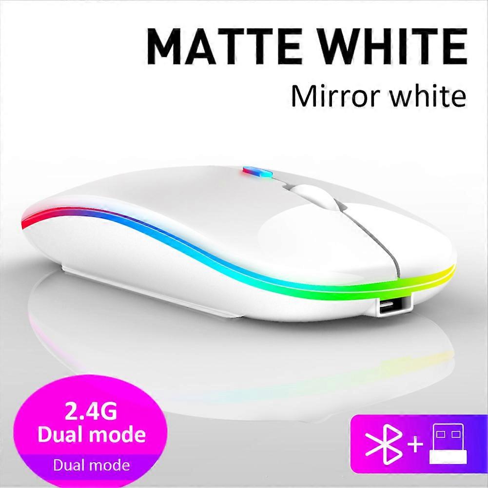 TCJJ Tablet Phone Computer Bluetooth Wireless Mouse Rechargeable Charging Luminous 2.4G USB Wireless Mouse Portable Mouse