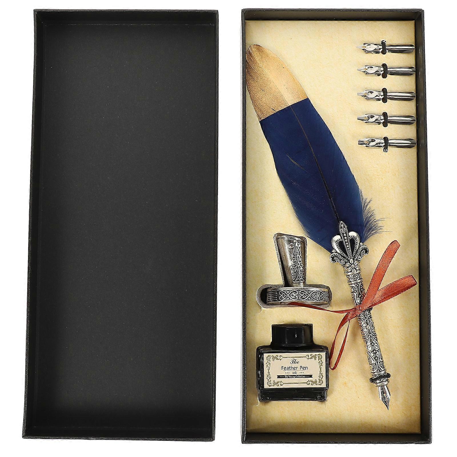1 Set of Quill Pen and Ink Kit Decorative Quill Pen Calligraphy Dip Pen Vintage Style Calligraphy Pen