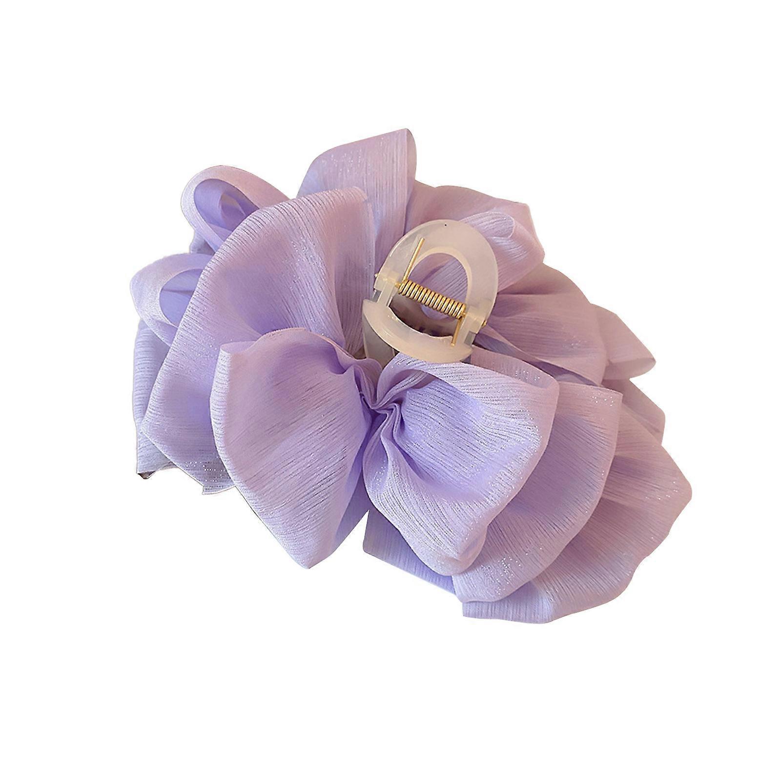 蝴蝶结泡泡夹，雪纺真丝发夹，大网眼泡泡蝴蝶结发夹，大丝发爪夹