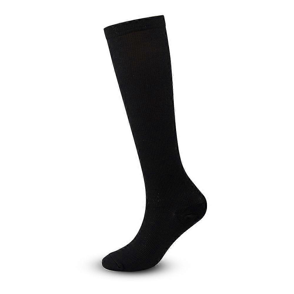 Plain Compression Socks Stretchy Knee-high Closed Toe Support Hose For Varicose Veins, Dvt, Lymphedema, Opaque, Unisex