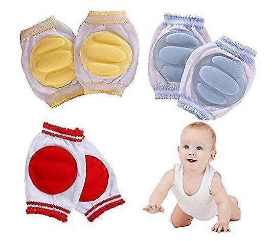 Protect Your Baby's Knees with Our Pack of 3 Crawling Knee Pads - Random Colors Included!