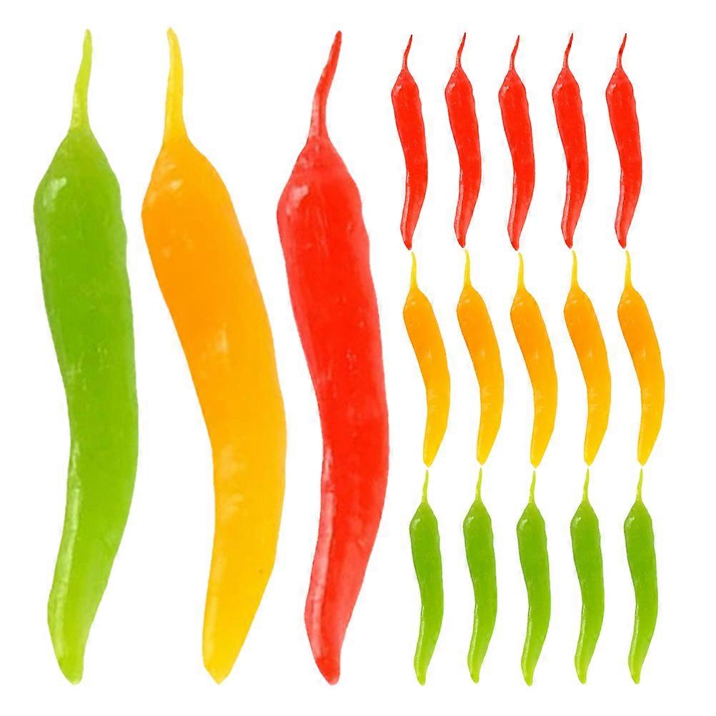 18pcs Artificial Pepper Realistic Peppers Artificial Small Pepper Models Simulated Chili Models