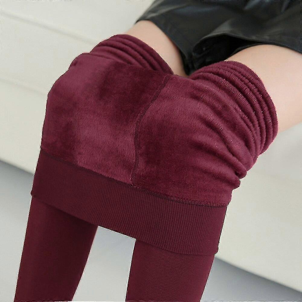 Kvinders varme strømpebukser Vinterstrømper til strømpebukser Plus størrelse Fleece Varm termisk termoindpakning Sorte forede leggings Tyk kashmir