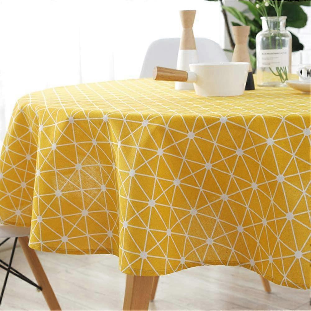 Simple Nordic Style Tablecloth, Round Tablecloth for Round Table, Dustproof Cotton Linen Tablecloth