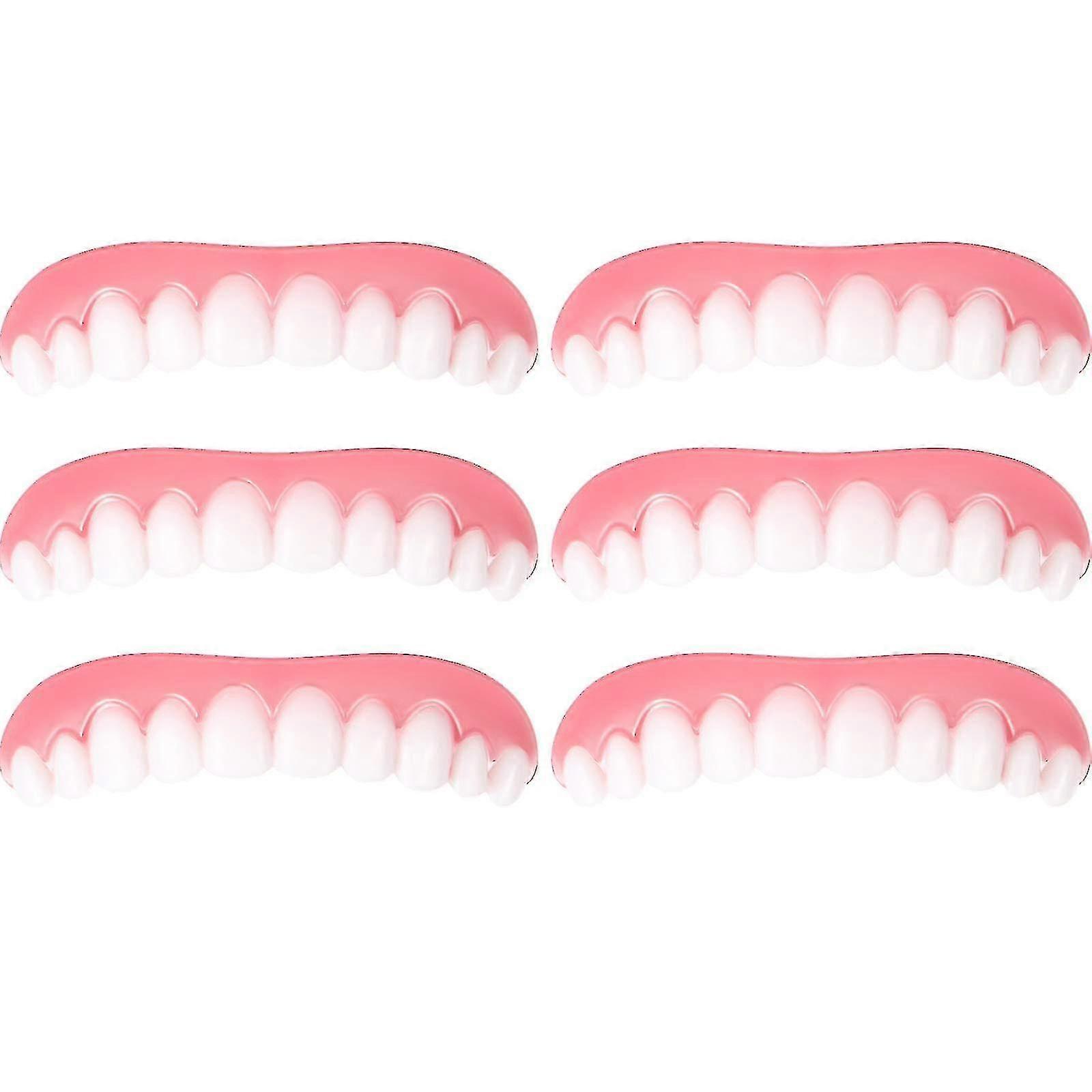 6-pack Instant Veneer Dentures Comfortable Upper Smile Teeth Temporary Dentures
