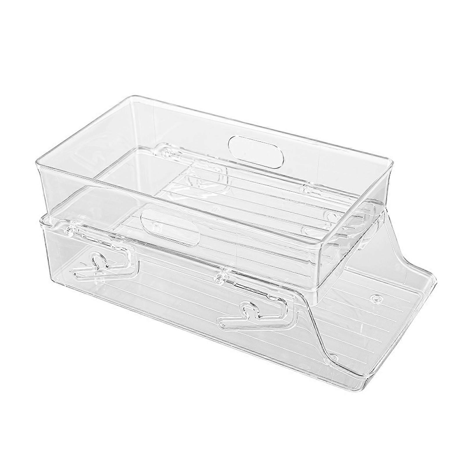 Upgrade Double-Layer Automatic Rolling Beverage Soda Can Storage Organizer, Plastic Dispenser Bin For Refrigerator, Stackable Can Drink Holder, Storag