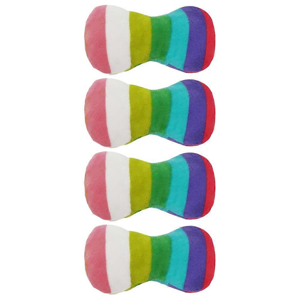 4pcs dog toy squeaky plush toy cute colored bone toy chew toy
