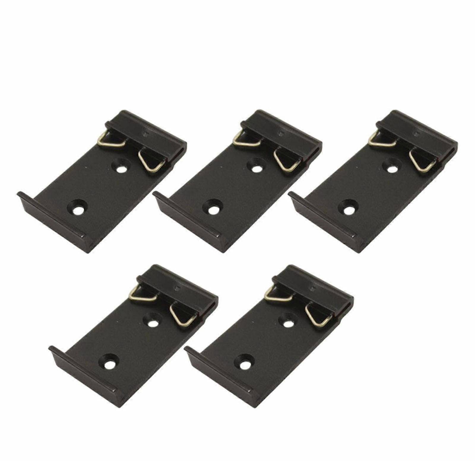 5PC DIN35mm Metale DIN Rail Fixed Clamp Clip Relay C45 Mounting Buckle Simple Fixing Rack With Mounting Holes Rail