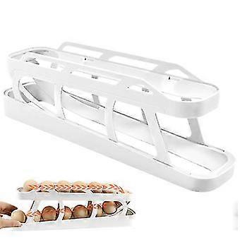 egg Dispenser Automatic Egg Roller Refrigerator Rolling Egg Holder Automatically Rolling Egg Storage Container For Kichen