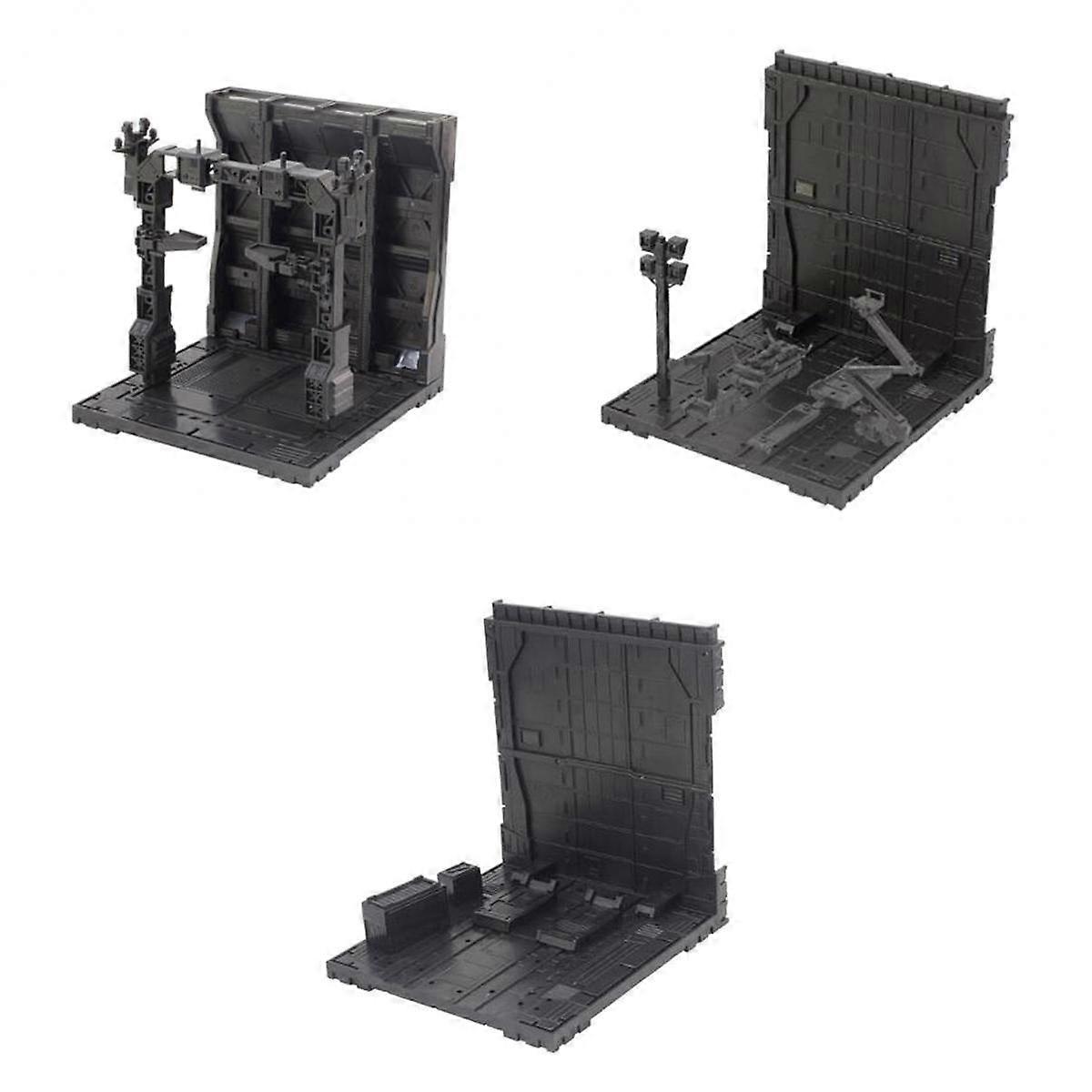 3x Garage Frontline Base Scene Model Base Toy Storage Garage Table Decor