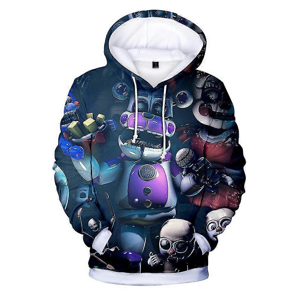 Cinque notti da Freddy's 3d Digital Print Casual Felpe con cappuccio Bambini Unisex Fnaf Hooded Pullover Felpa Jumper Top
