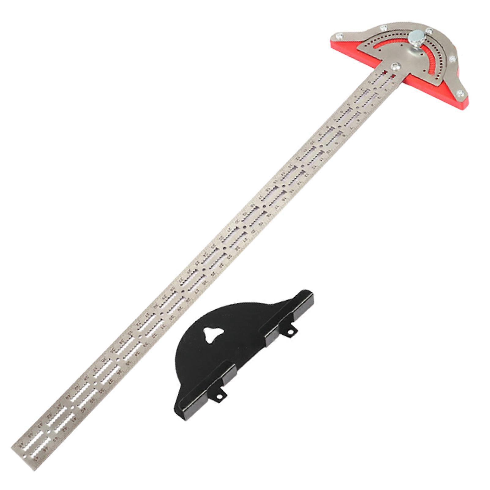 Woodworker Edge Ruler, 0-70° Adjustable Protractor & Angle Finder, Two Arm Carpentry Measure Layout Tool for Precision Measurement