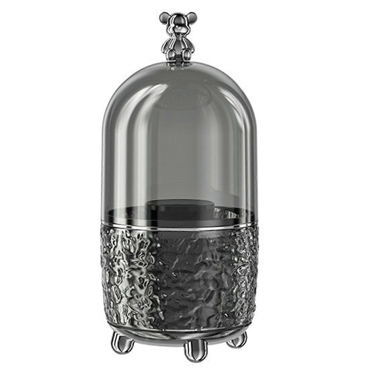 360 Rotating Makeup Brush Holder Organizer Glacial Patterns Multi-grids with Dustproof Lid Makeup
