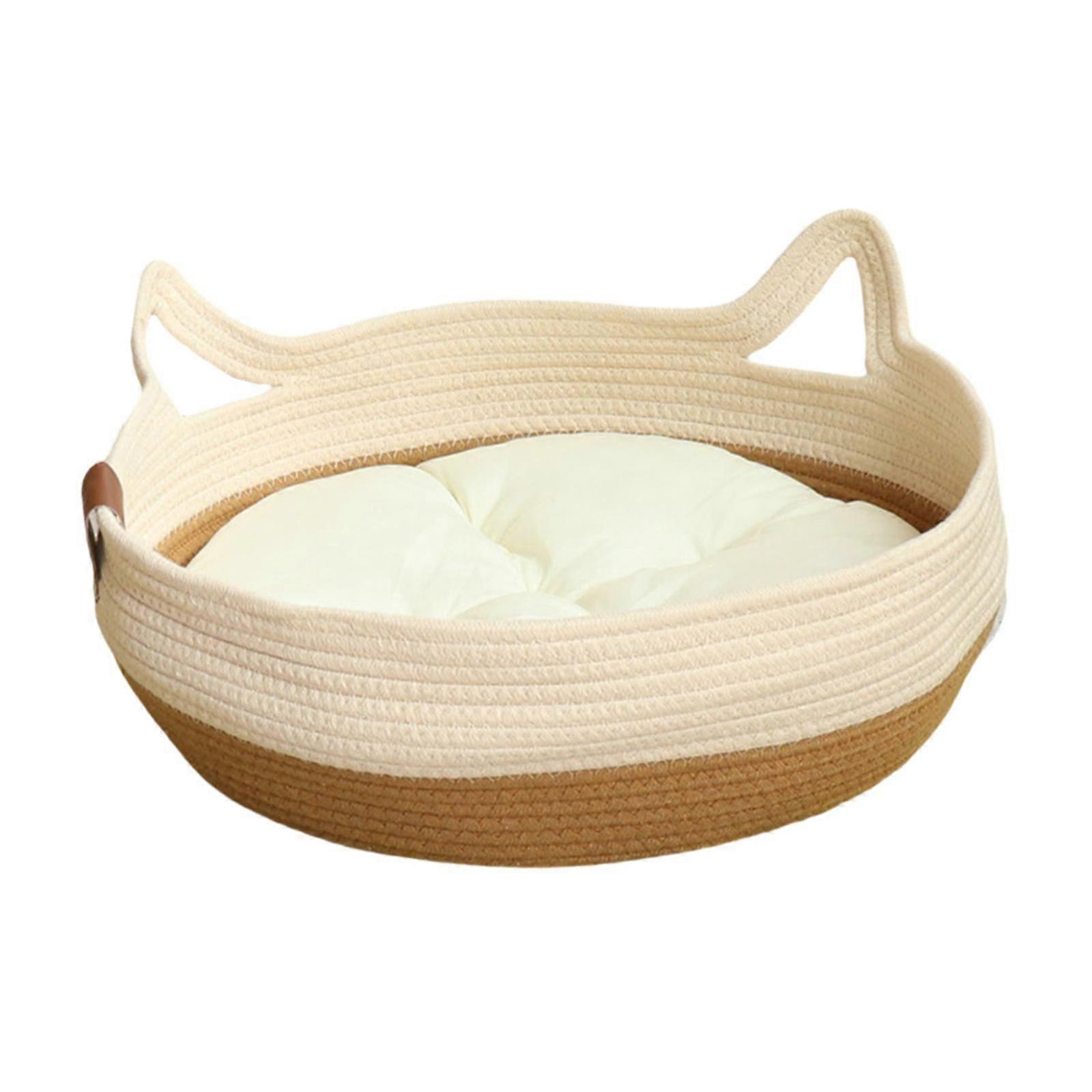 Small Dog Cat Sleeping Nest Breathable Lounge Bed Pet Supplies Woven Cat Bed M