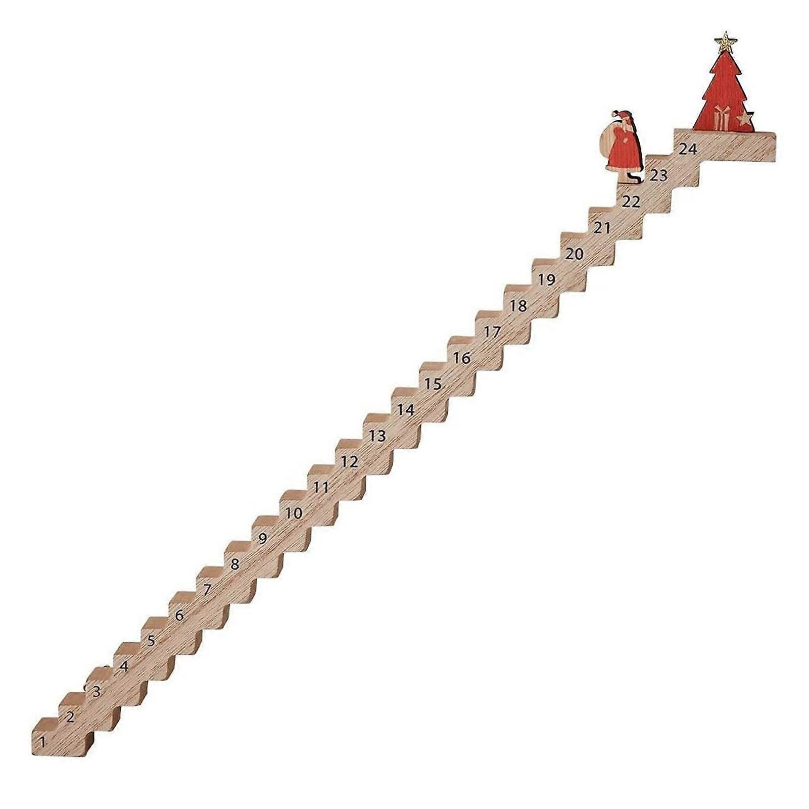 1Pc/2Pcs Wood Stairs Climbing Christmas Advent Calendar Santa's Staircase Countdown Calendar Interactive Climbing Stair Toy for Holiday Decor