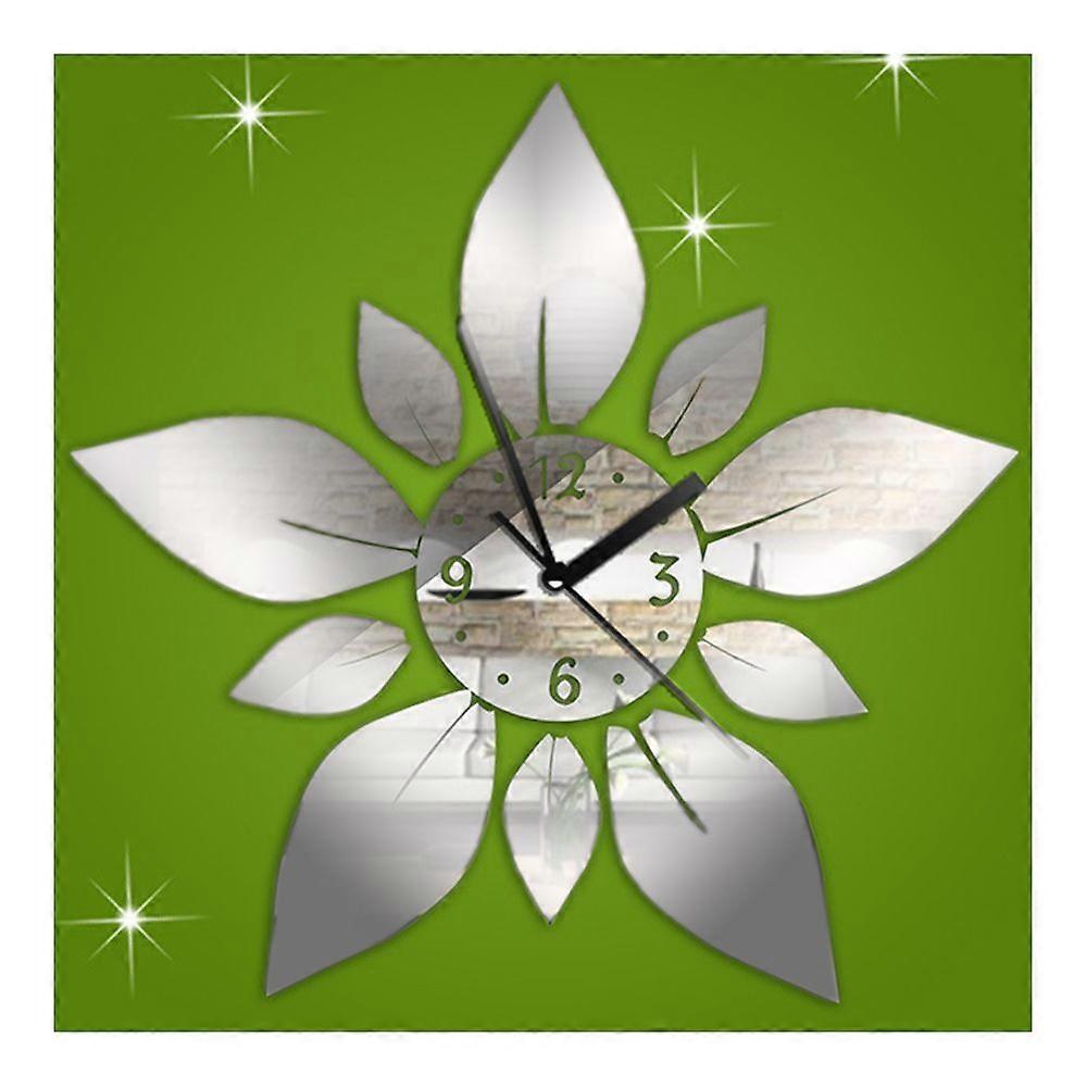Acrylic Home Sticking Wall Clock Five-pointed Star Flower