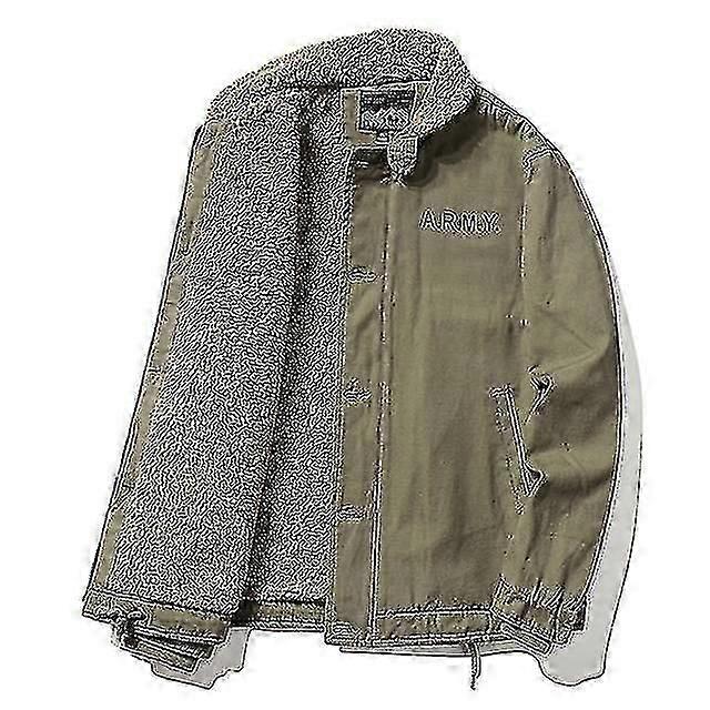 Quente Parkas Pele Jaqueta Homens Grosso Fur Collar Exército Fleece Tooling Bomber Jaqueta Jaqueta Roupas