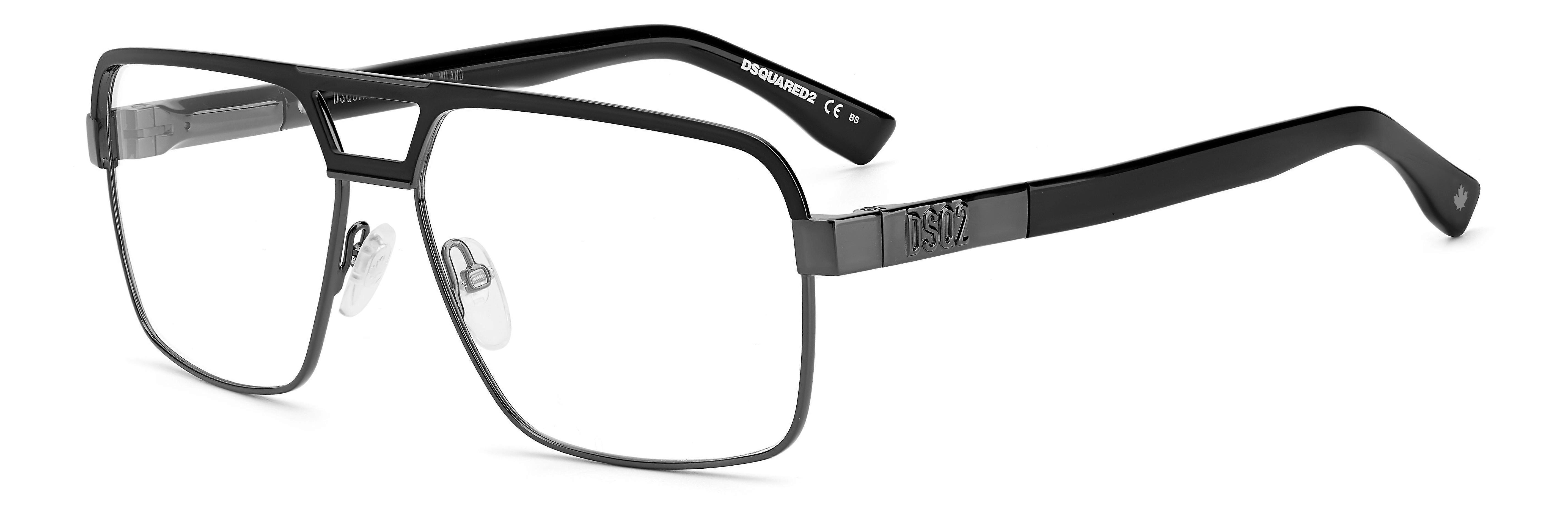 Eyewear Frames DSQUARED2 D2 0034 RZZ MATTE BLACK DARK RUTHENIUM 59/15/140 MAN