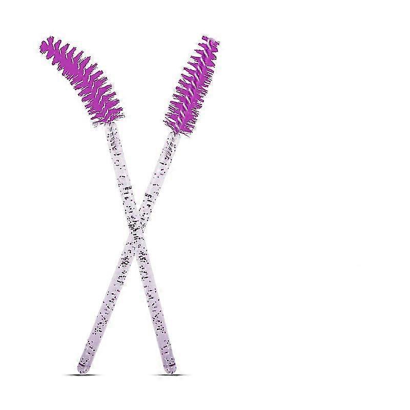 Chefbee 100pcs Disposable Eyelash Brush, Mascara Wands Makeup Brushes Appliors Kits For Eyelash Extensions And Eyebrow Brush With Container (crysta,48