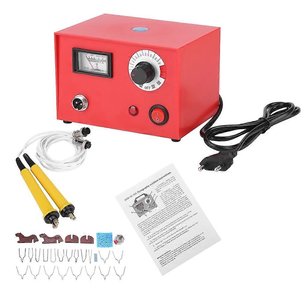 50W Pyrografi Penna Maskin Kit Set Trä Hantverk Brinnande Verktyg