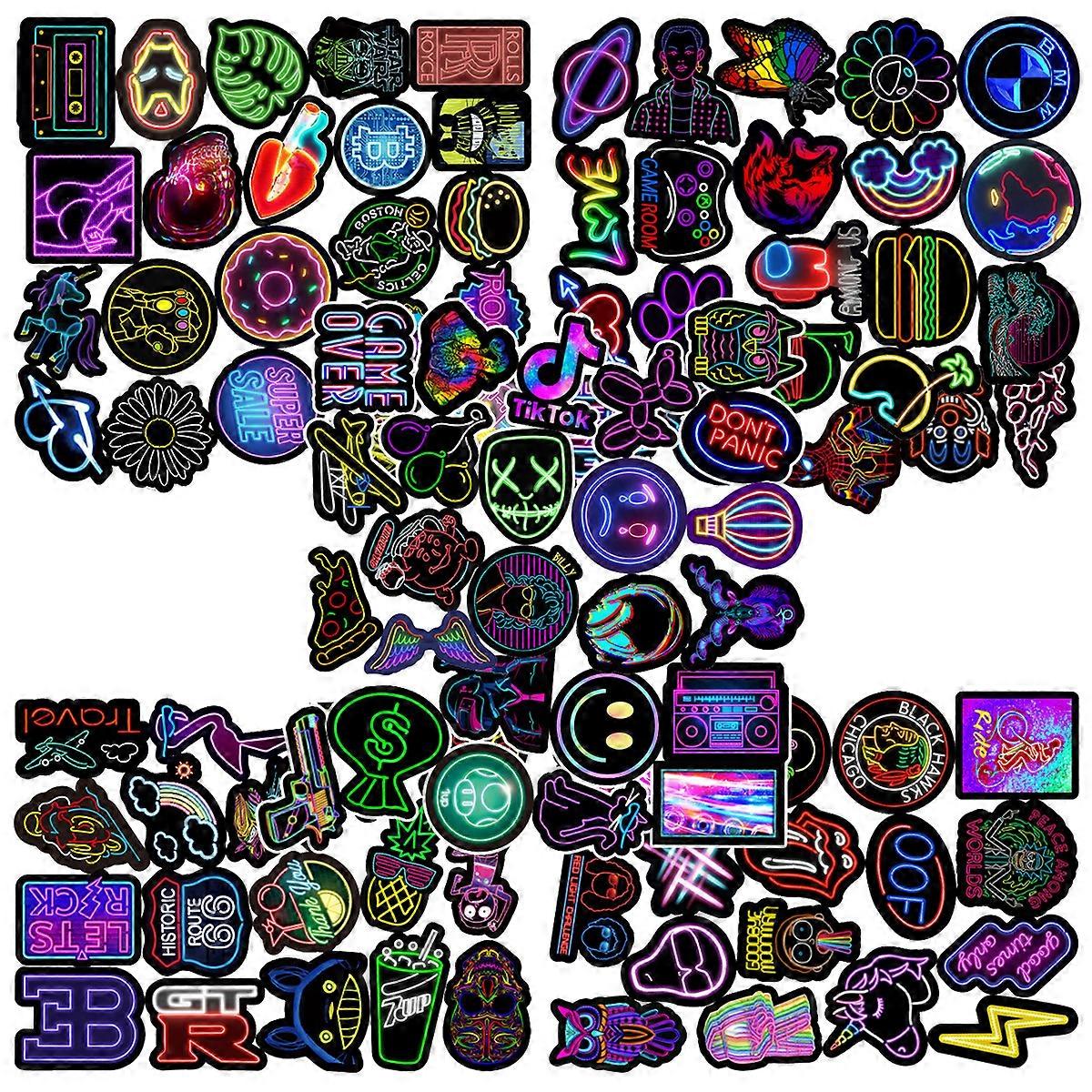 Paquet de 200 autocollants en vinyle imperméables pour ordinateurs portables, planches à roulettes, etc.