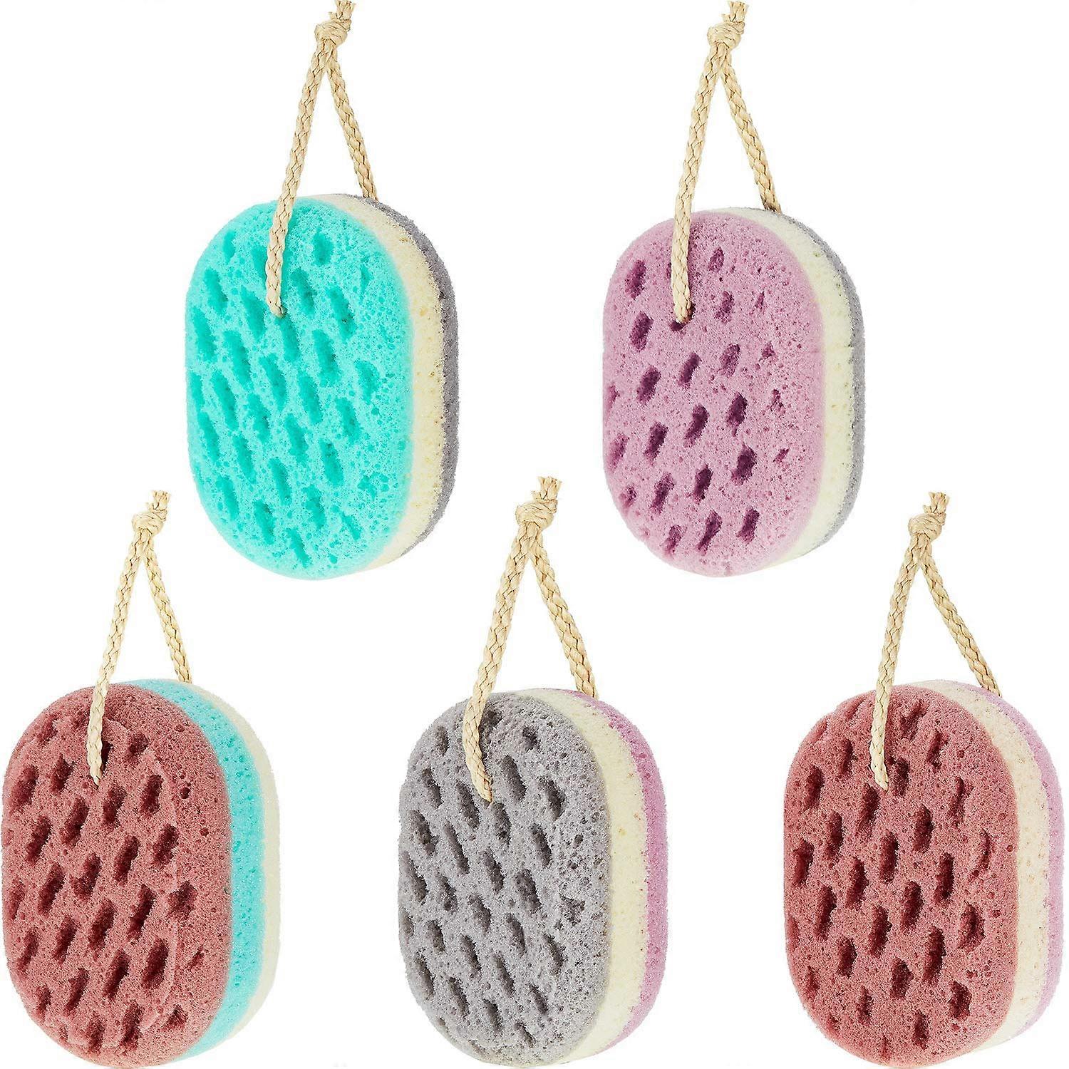 5 Pieces Soft Bath Sponge Set for Gentle Exfoliation