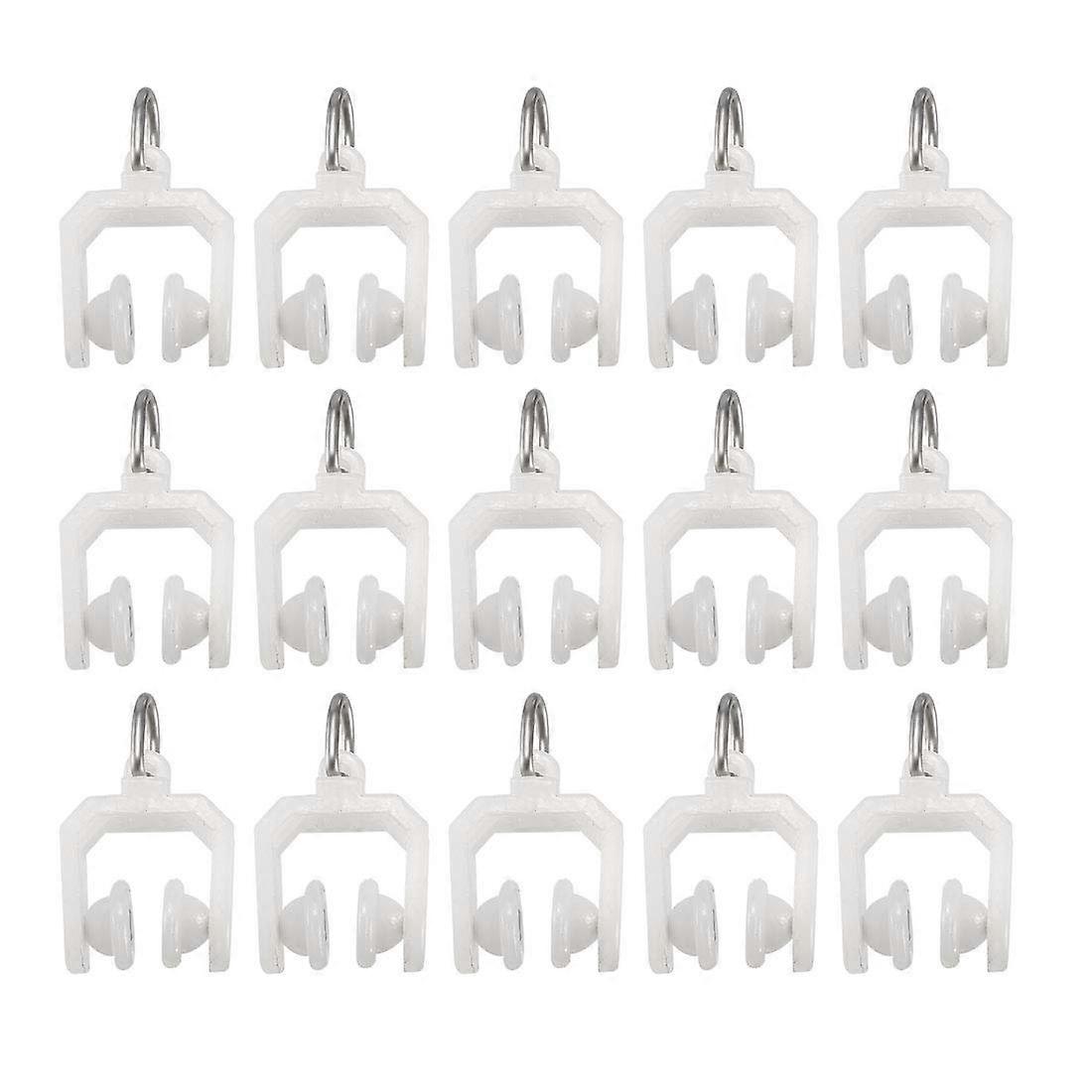 30 Pcs Curtain Track Plastic Twin Wheeled Carriers 9mm Diameter for Window and Shower Applications