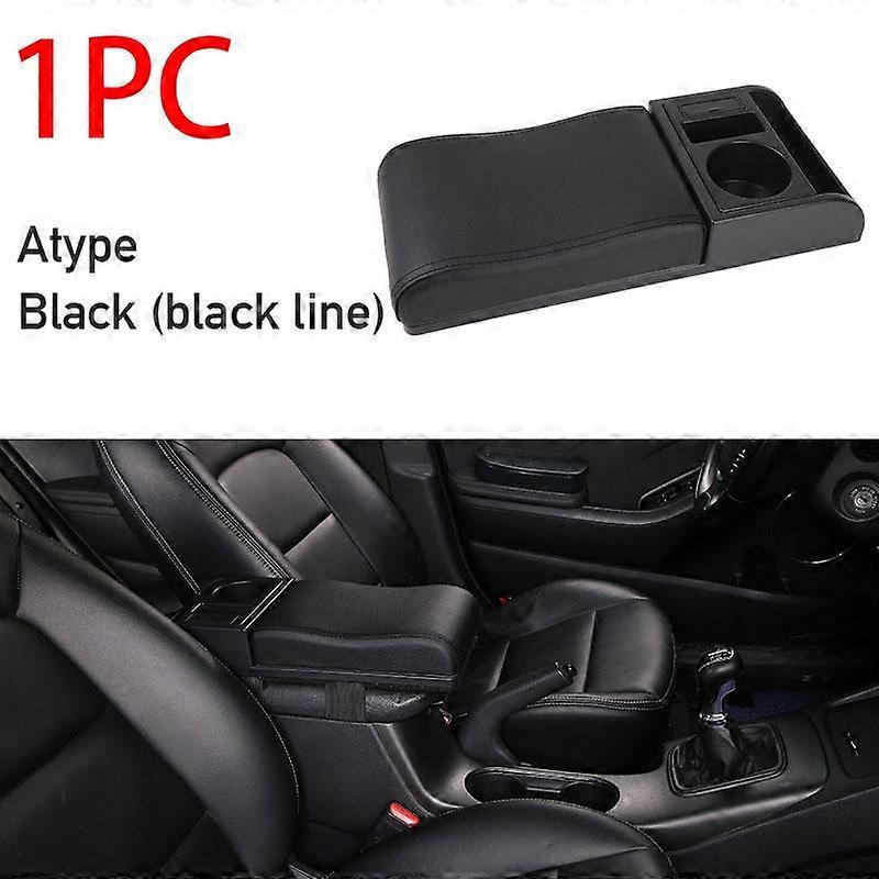 SEAMETAL Car Armrest With Cup Holder Universal Pu Leather Storage Box Soft Elbow Suppoty Cushion Multi-functional Movable Armrest for Car