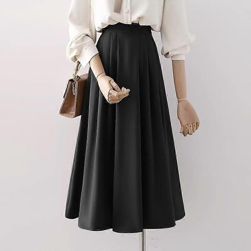ZANZEA Summer Women's High Waist Pleated Solid Color Loose A-Line Skirt
