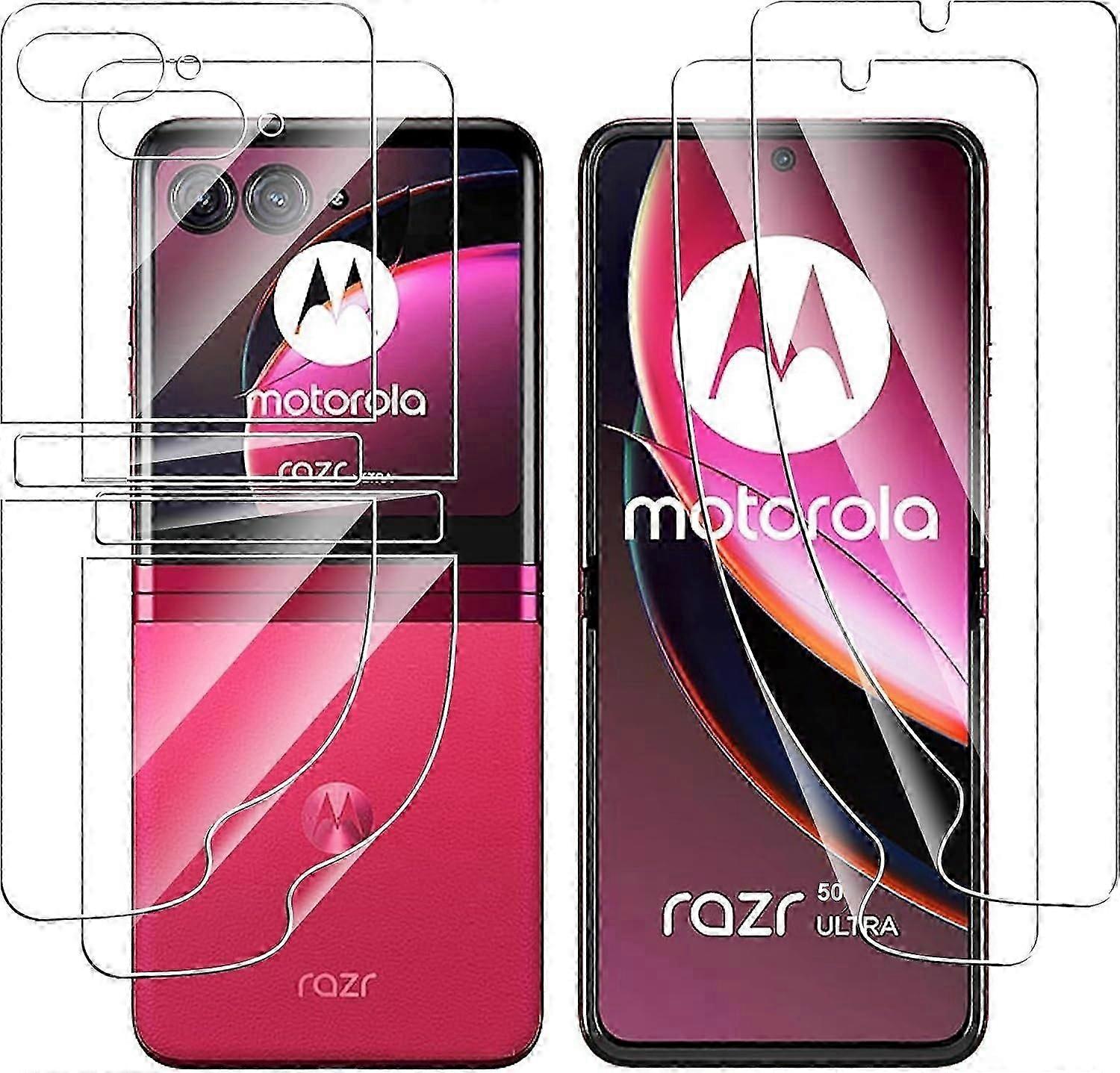 Motorola Razr 50 Ultra用2セットHDスクリーンプロテクター、Moto Razr 50 Ultra用自己修復TPU全身フィルム、アンチスクラッチ
