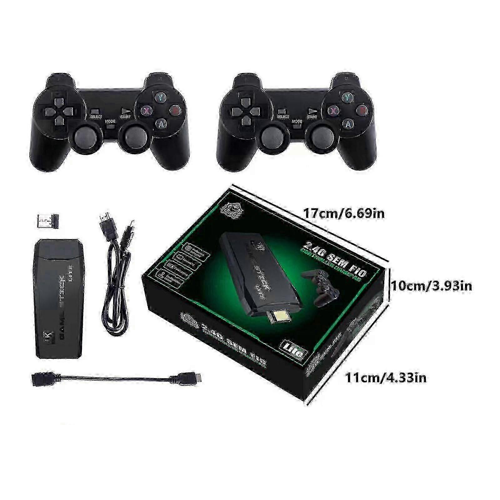 Retro Video Game Console TV Stick - 20000+ Games, 64GB, 4K HDMI, 2 Wireless Controllers, 2024 Model
