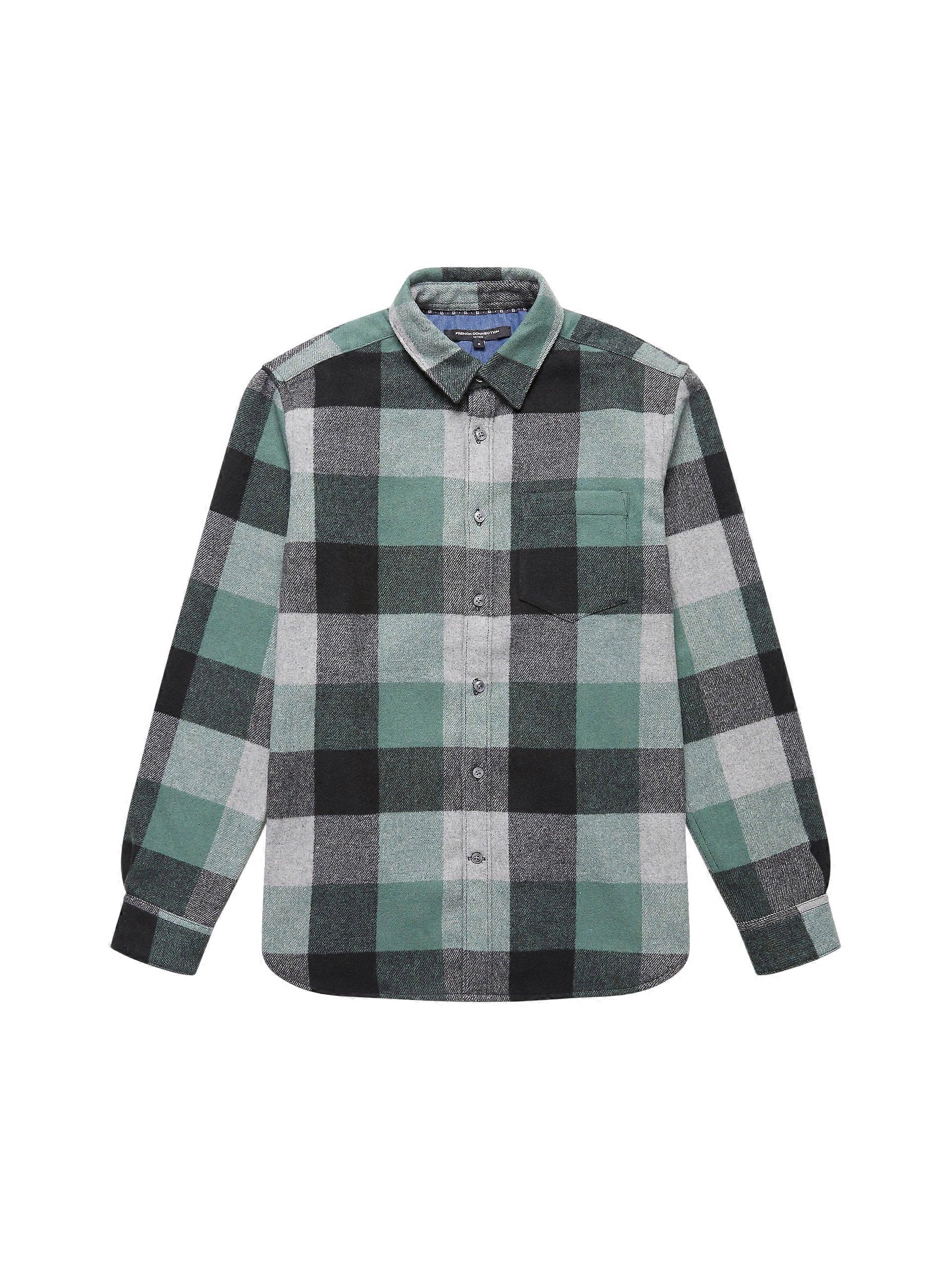 French Connection Neve Long Sleeve Check Shacket Shirt