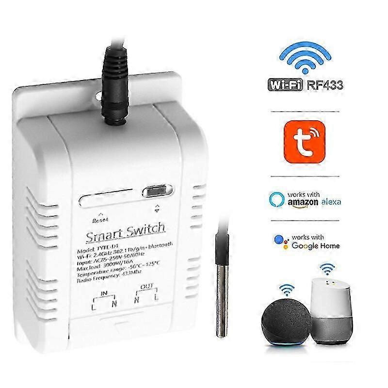 Ewelink/tuya Wifi Smart Temperature Switch 16a 3000w With Energy Consumption Monitoring Thermostat For Alexa Google Home