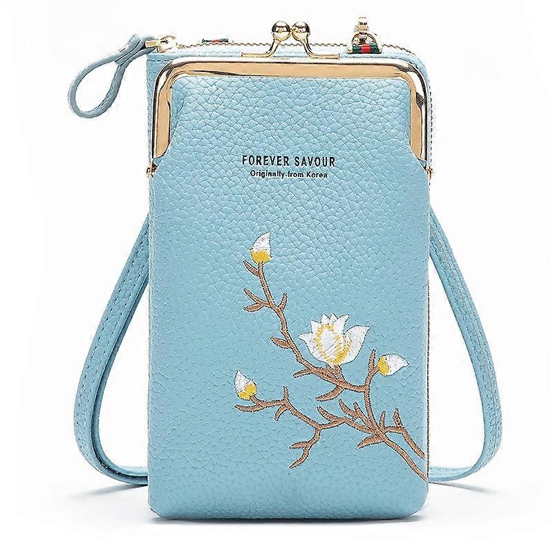 Mini Embroidered Single-shoulder Phone Bag Crossbody Long Ladies Wallet