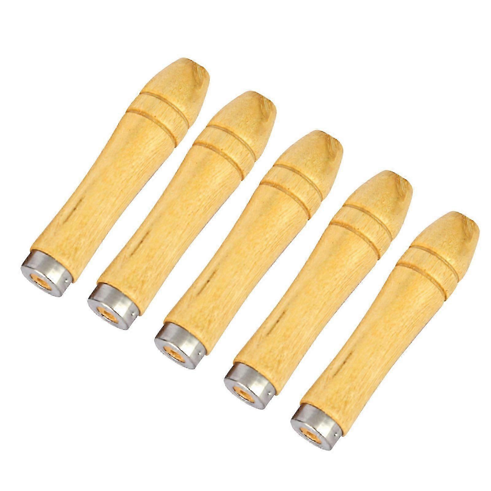 5PCS Wooden File-Handle Replacement Strong-Metal Collar For File Craft Tool js