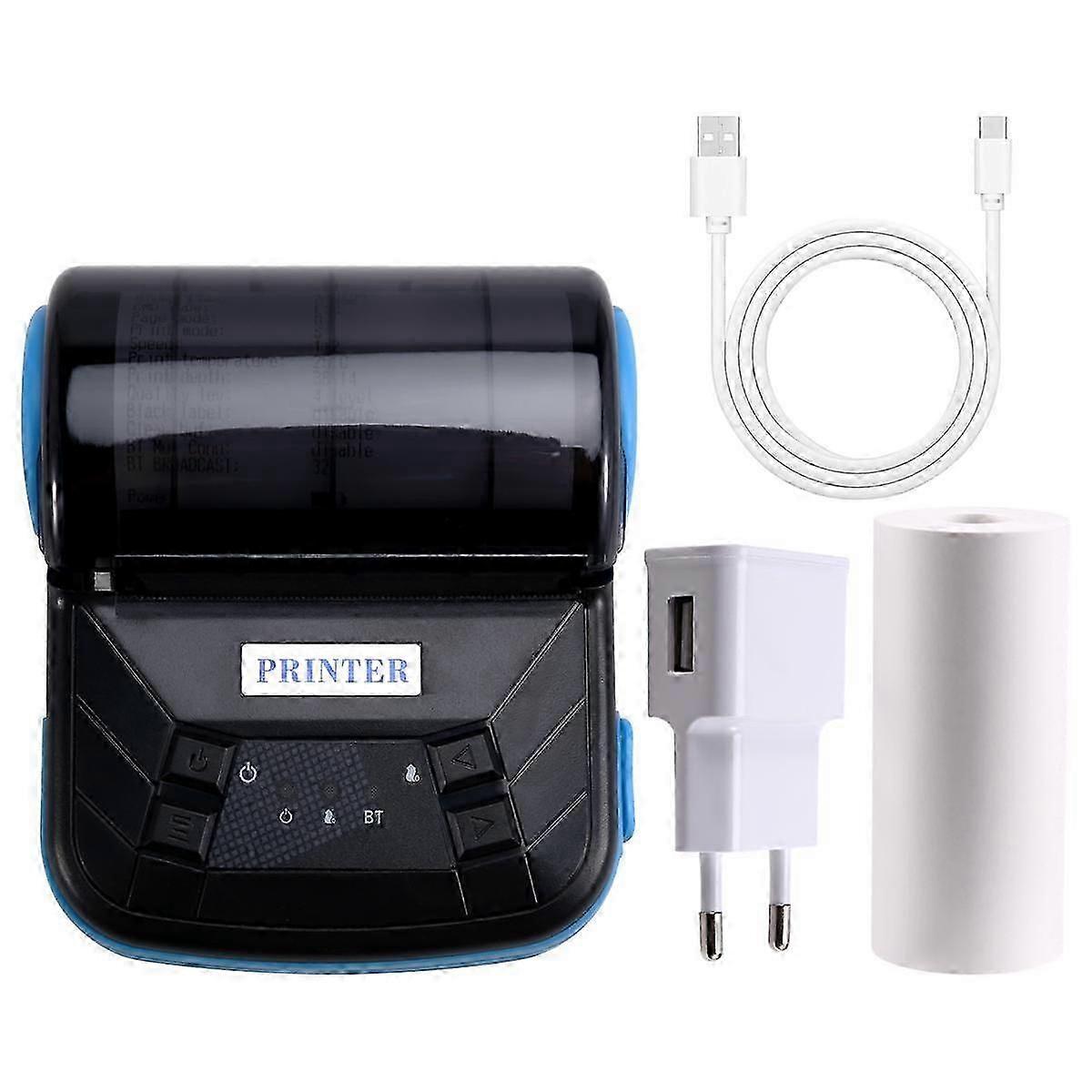 80mm Mini Thermal Printer Exquisite Design Portable Inkless Printer for Android, IOS, EU Plug