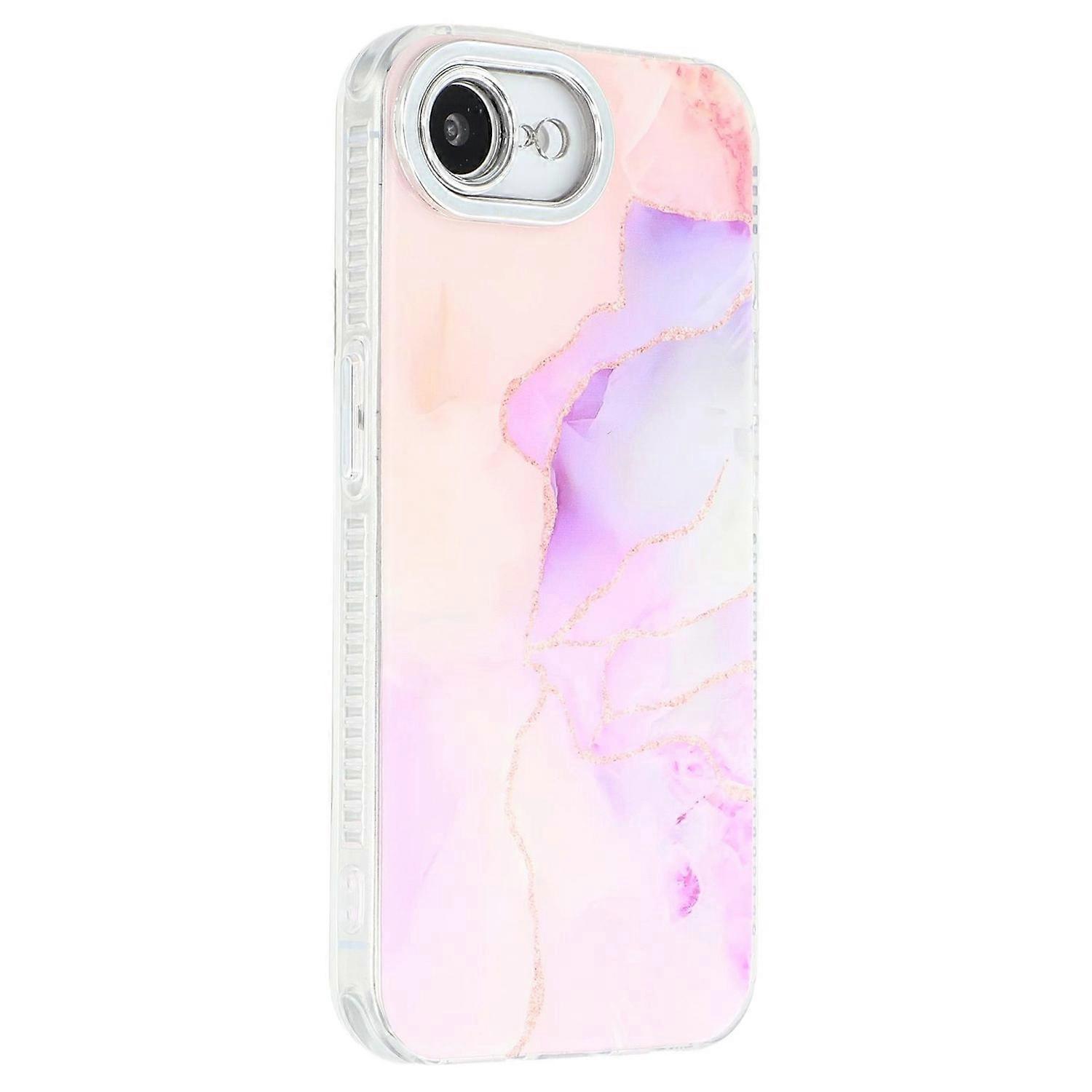 For iPhone 16e Case IMD Marble Pattern Electroplated Protective Phone Cover - M4