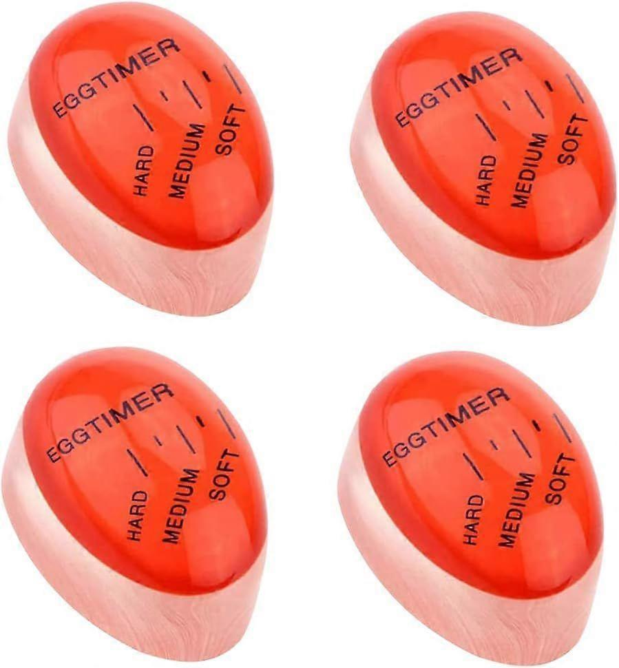 Egg Timer, 4 Pieces Colour Change Egg Timer, Egg Boiler for 4 Hardness Levels, Egg Timer Colour, Choose The Mature of Eggs According to Temperature an